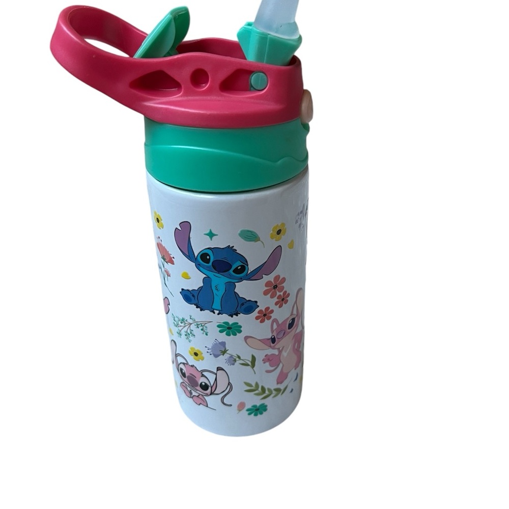 NWT DISNEY Kids Water Bottle with Stitch - Pink and Green - Picture 2 of 2
